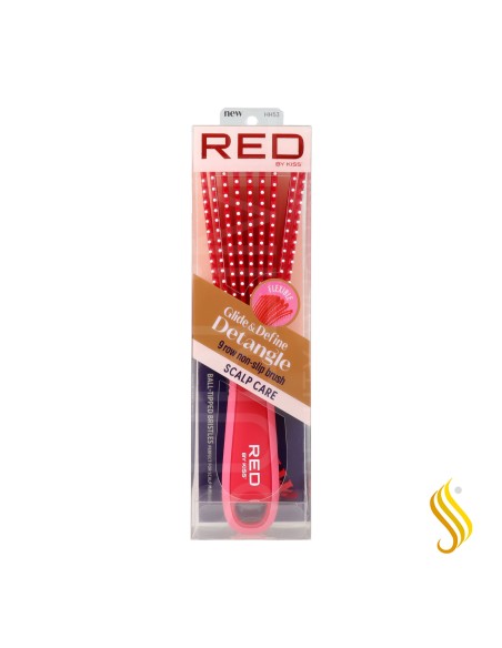 Red Kiss Ez Glide Detangling Brush Ball Tip Rosa Cepillo